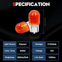 VEHICODE 7440 Amber Bulb 7440A 7440NA WY21W Turn