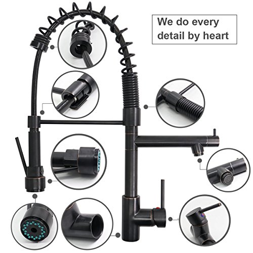 RAINMAX Kitchen sink faucet with Single Handle, Oil Rubbed Bronze, Pre-rinse 2 Mode Sprayer, Heavy-duty, Lavatory, Bathroom, Vanity,Outdoor, Best Commercial, UPC NSF AB1953 Compliant(RAN-A-057) - Thumbnail 4
