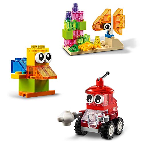 LEGO 11013 Classic Kreativ-Bauset mit durchsichtigen Steinen, mit Löwe, Vogel und Schildkröte, Konstruktionsspielzeug aus Bausteinen ab 4 Jahren – Bild 4