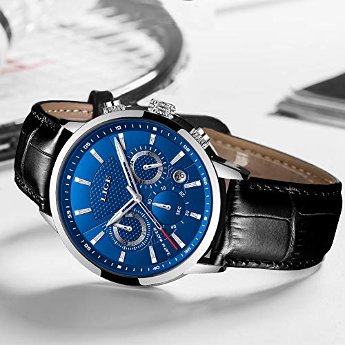 LIGE-Relojes-Hombre-Moda-Deportes-Analogicos-Cuarzo-Relojes-Azul-Relojes-Hombre-Impermeable-Militar-Cronografo-Relojes