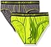 2(x)ist Men's 2-Pack Performance Micro No Show Brief, Lead/Lime Punch, Large
