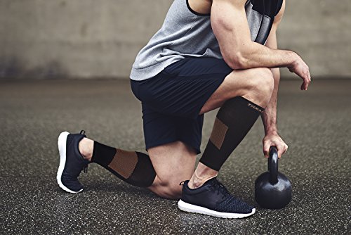 Thx4 Copper Calf Compression Sleeves (15-20mmHg)-Guaranteed Copper Infused Leg Compression Socks-Shin Splint & Pain Relief - Great for Workout,Travel,Maternity, Running, Cycling, Nurses.(1Pair)Large