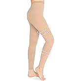 Wegitcs Compression Pantyhose for Women & Men, Footless 20-30mmHg Medical Graduated Compression Leggings, Waist High Support Tights, Opaque Stockings for Varicose Veins Edema Post Surgery