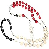 925 Sterling Silver La Santa Muerte Rosary Necklace For Women And Men - Satanic Rosary Necklace, Santa Muerte Pendant With Chain, Holy Saint Of Death Religious Jewelry Gift