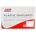JAM PAPER Plastic Envelopes with Hook & Loop Closure - Legal Booklet - 9 3/4 x 14 1/2 - Clear - 12/Pack