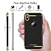 iPhone X Case, Slim Grip Luxury Shockproof Bumper Hard Matte Back Design Anti-scratch Anti-slip Fingerprint Thin Fit Protective Cute Cover for Apple iPhone X, Black-Gold
