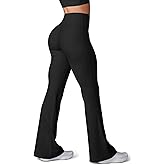 HEGALY Women's Flare Yoga Pants - Crossover Flare Leggings Buttery Soft High Waisted Workout Casual Bootcut Pants
