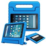 Fintie Case for All-New Fire HD 8 Tablet (7th and 8th Generation Tablets, 2017 and 2018 Releases) - [Kids Friendly] Shock Proof Light Weight Convertible Handle Stand Protective Cover, Blue