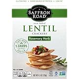 Saffron Road Oven Baked Lentil Crackers, Rosemary Herb, 4.5 Ounce (Pack of 6)