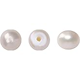 BEADIA Natural Half Drilled Pearl Beads White 5-5.5mm 12pcs AAAA Freshwater Cultured Loose Gemstone Beads for DIY Stud Earring Jewelry Making