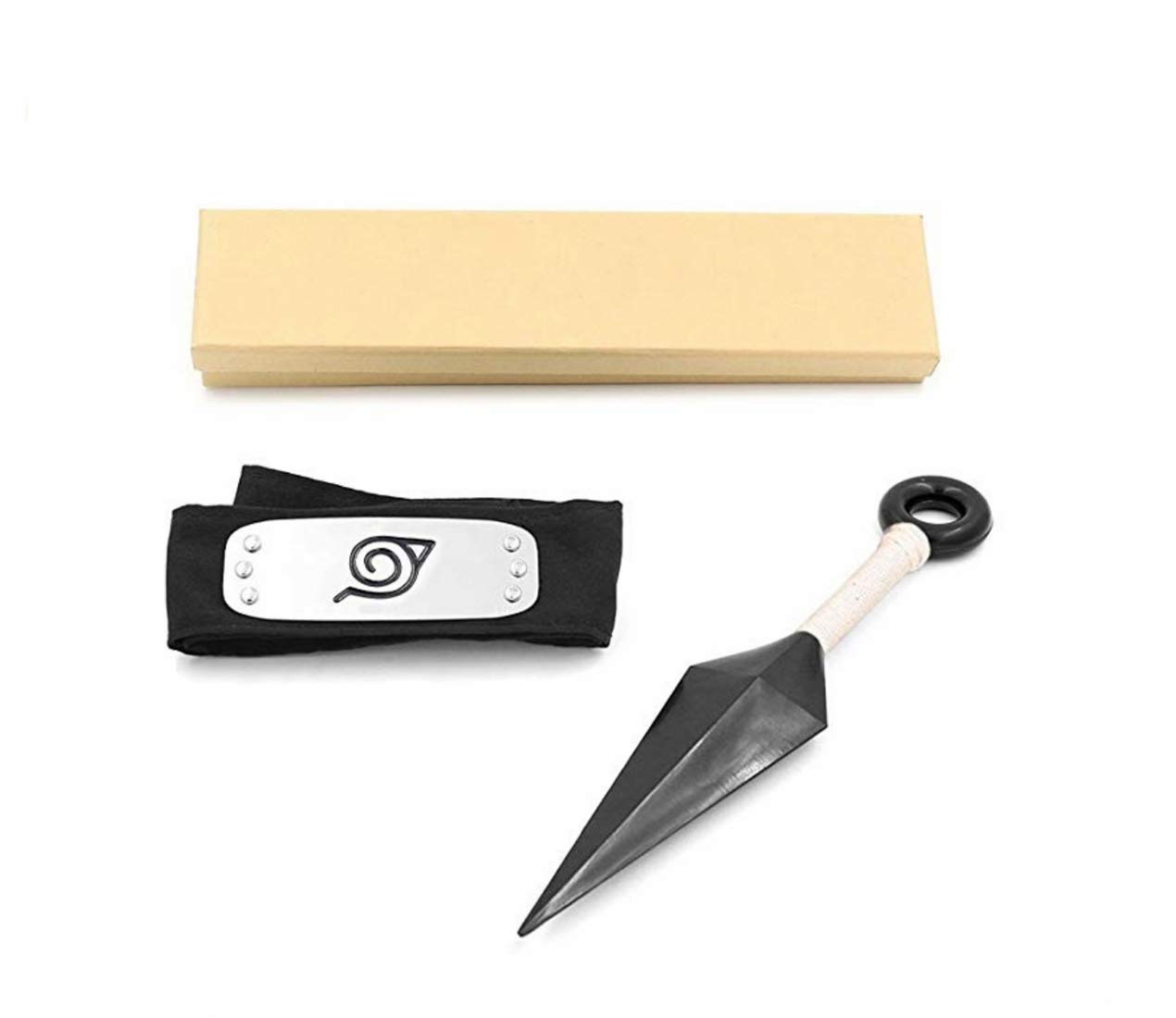 Leaf Village Ninja Shinobi Cosplay Headband and Ninja Weapons Props Big Kunai Cosplay Accessories Kakashi Ninja