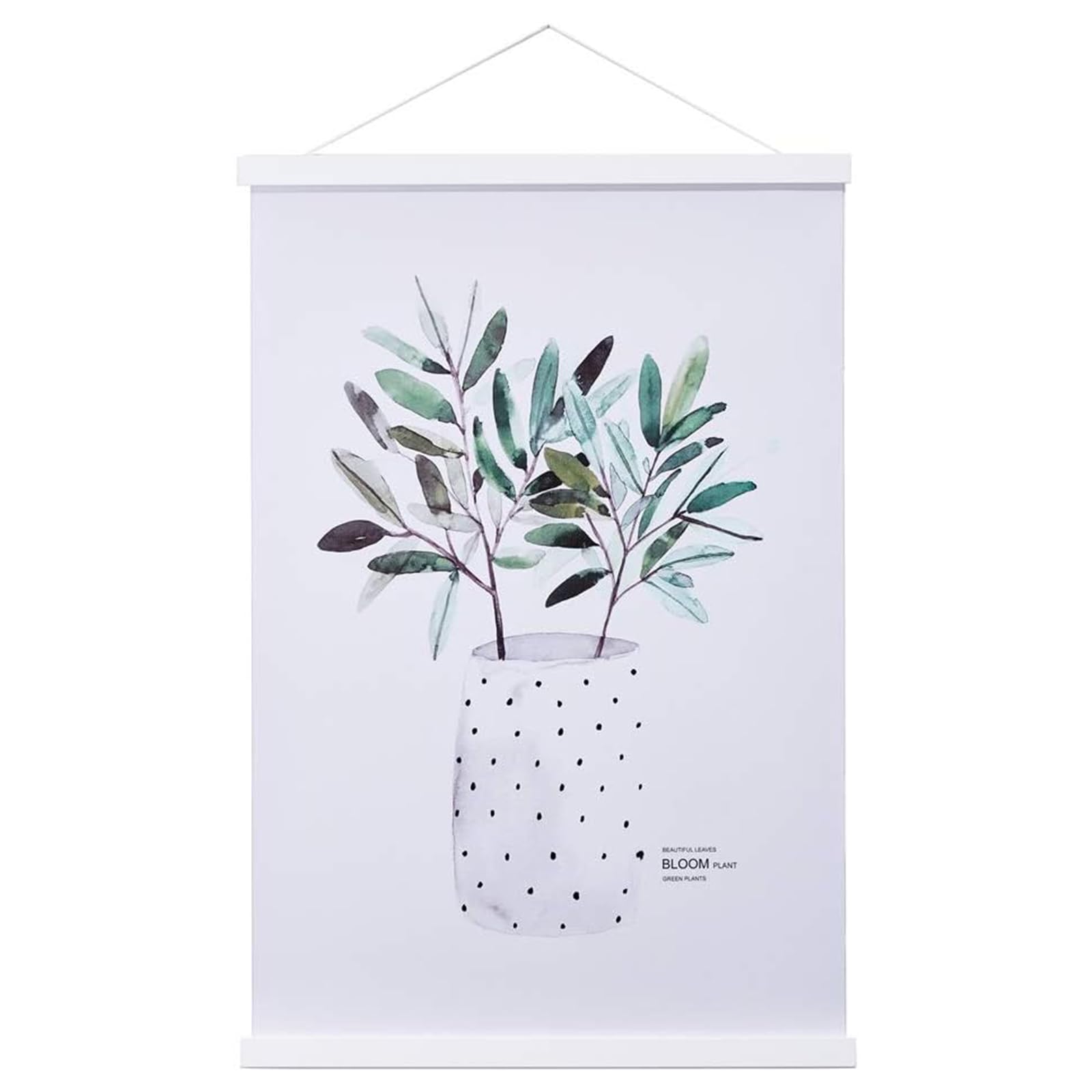 Ywlake Magnetic Poster Frame Frames,Light Wood Wooden Poster Hangers Hanger Hanging Kit for Canvas Artwork Art Print (61cm / 24", White)