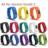 I-SMILE Replacement Wristband With Secure Clasps for Garmin Vivofit 3 Only(No tracker, Replacement Bands Only)