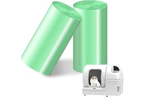 UPFAS Cat Waste Drawer Liners, 25 Count Per Roll, 2 Rolls Pack, Durable and Tear-Resistant, Fits 9-11 Gallon Drawers, Versatile Use for cat litter box liners, kitchen,office,home, car trash can.