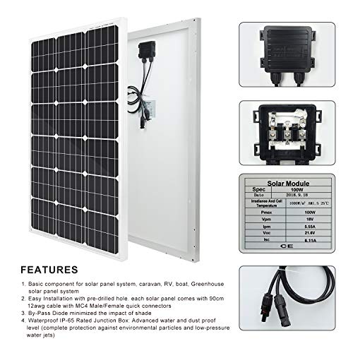 ECOWORTHY 36V Solar Power System, 600W Mono Solar Panel + Max Flow