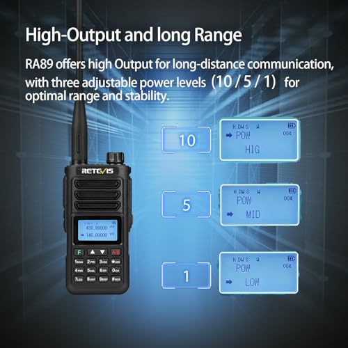 Retevis RA89 Amateur Radio, Dual Band Radio, Support Chirp Amateur Radio, IP68, COMP, 1750hz, DTMF, VFO, Long Range, 2500mAh Battery, Type-C Handheld Radio for Hunting, Emergency Rescue (Pack of 2)