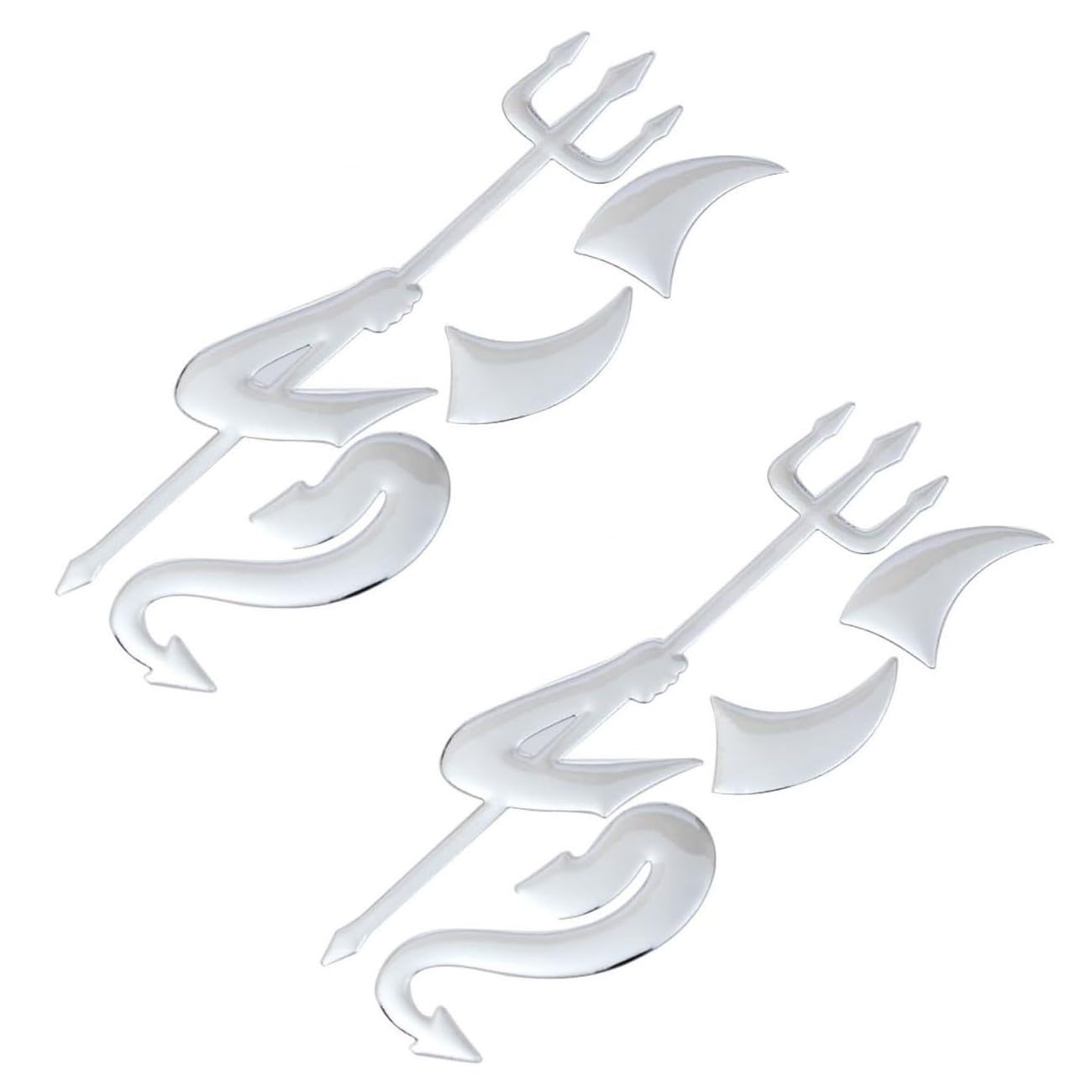 3D Chrome Devil Demon Car Emblem Sticker Decal Badge Emblem Silver for All Vehicles