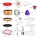 Air Fryer Accessories Anti-Stick 14 PCS with Pizza Pan Cake Barrel Waffle Mold Fryer Liners(100PCS) and Cookbook (20 Recipes) for GoWISE Ninja COSORI Philips Airfryer 4.2QT – 6.8QT, Matte Golden