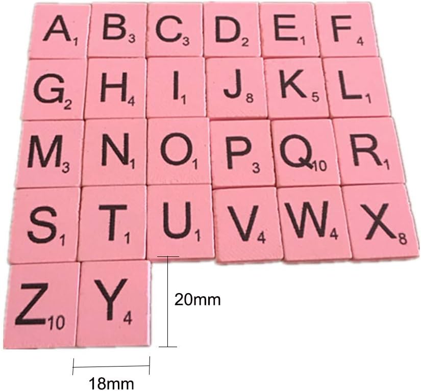 Games Toys Games Scrabble Letters Wooden Alphabet Letters For Crafts Diy Letters Wooden Letters For Children To Learn 100 Pieces Scrabble Tiles Pink Tecnolog Ind Br