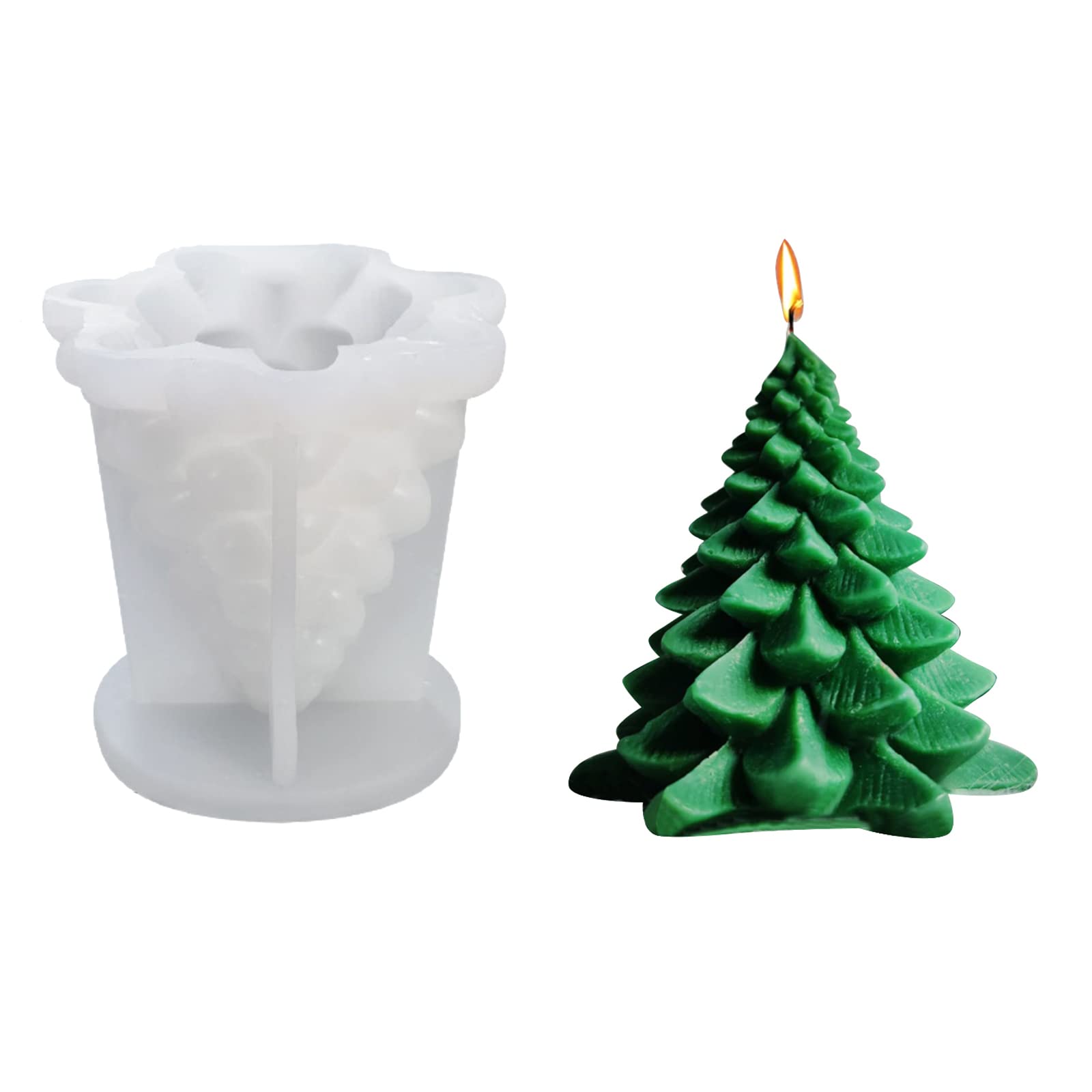 Christmas Tree Candle Molds, Christmas Silicone Moulds Soap Aromatherapy Xmas Tree Resin Mold Candy Chocolate Fondant Molds