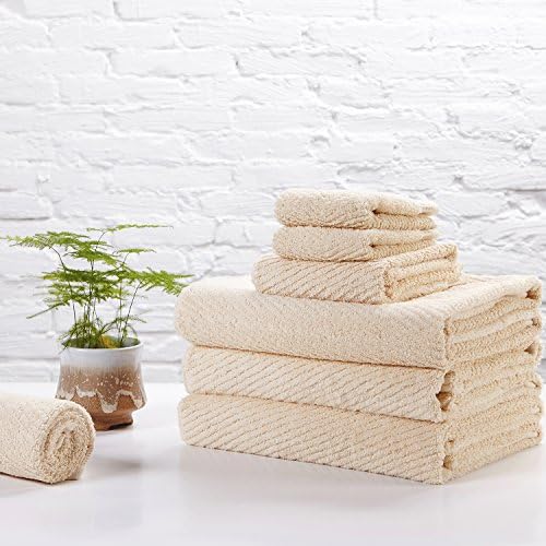 Luxury Towels 100% Ringspun Cotton (3-piece set-1 Bath towel, 1 Hand towel, 1 Washcloth) Beige- by Fevrier