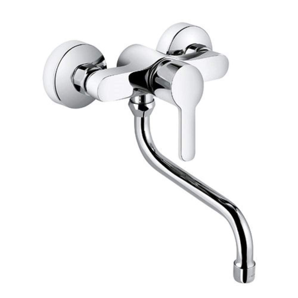 Kludi 37 924 05 75 Chrome Kitchen Sink Tap with Fixed Spout - Grey