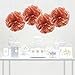 Andaz Press Tissue Paper Pom Poms Hanging Decorations, Rose Gold, 14-inch, 4-Pack, Copper Champagne Wedding Baby Bridal Shower Colored Decorations
