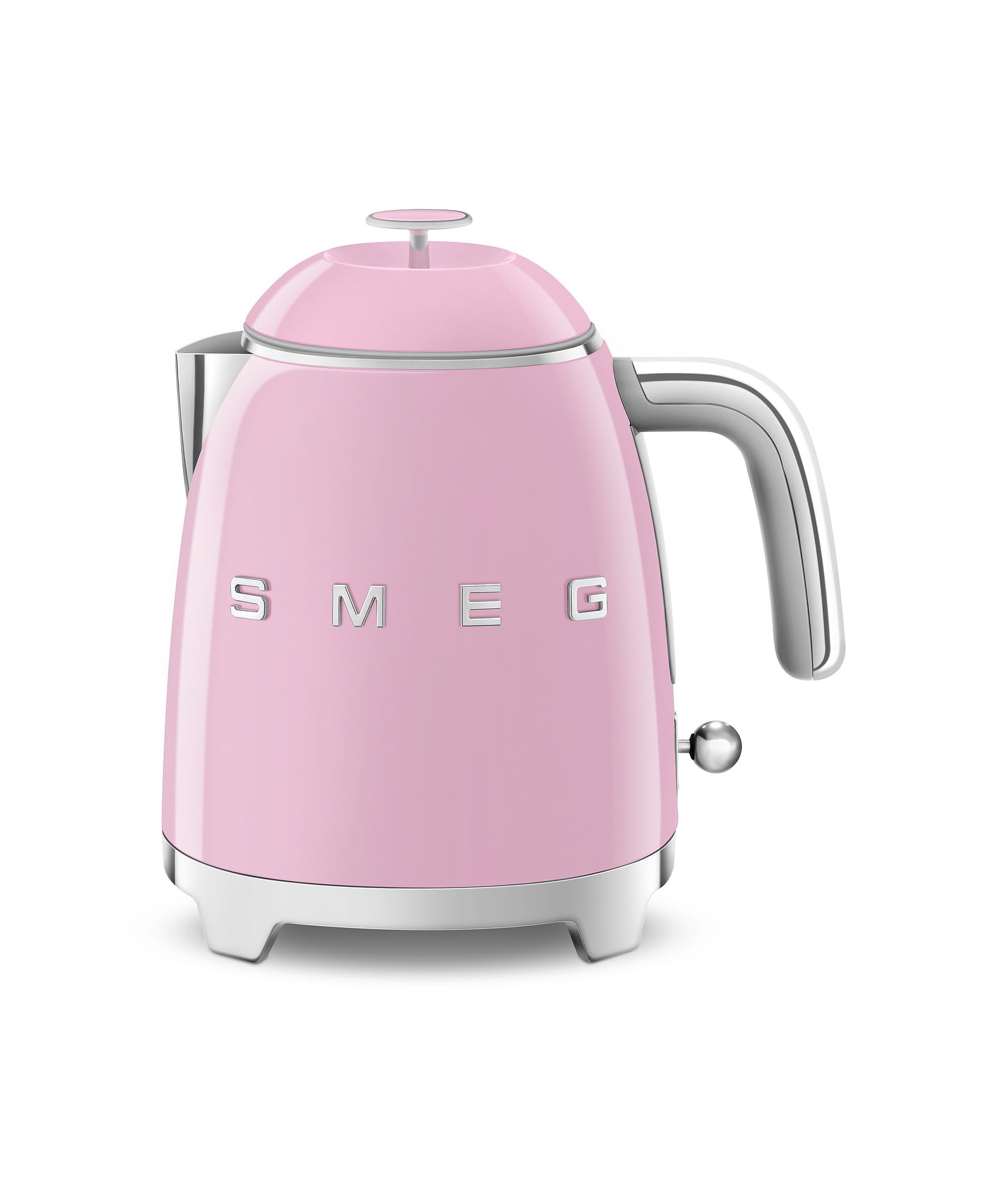 SMEG Mini 50's Retro Style 3 Cup Electric Kettle with Double Wall Anti Slip Base and Water Level Indicator (Pink) Image