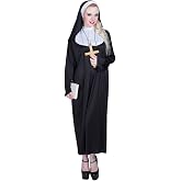 ReneeCho Sister Nun Costume Halloween the Nuns Dress Woman Nun Habit Adult