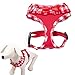 Checkered Frills Fashion Puppy Harness for Pets Dog & Cat, Red Small