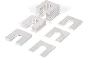 Atesilor 18 Pcs Metal Auto Lift Leveling Shim Kit For 2 Post 4 Post Car Lift Truck Jib Crane Install, Aluminium Horseshoe Tile Construction Spacer Fit For 3/4" Anchor Bolt (1/4” & 1/8” & 1/16”)