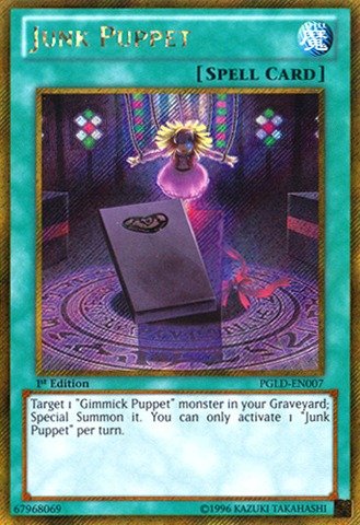 Yu-Gi-Oh! - Junk Puppet (PGLD-EN007) - Premium Gold - 1st Edition - Gold Secret Rare