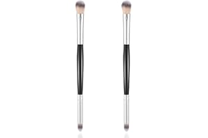 FDCLIXUVOL 2pcs Eyeshadow Brush Eye Makeup Brush Smudge Brushes 2 in 1 Eyeshadow Double Ended Brushes Blending Small Soft Firm Pointed Foundation Applicator for Concealer Eyebrows Eyeliner