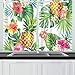 ENEVOTX Exotic Tropical Fruit Sketch Summer Pineapple Kitchen Curtains Window Curtain Tiers for Café, Bath, Laundry, Living Room Bedroom 26 X 39 Inch 2 Pieces