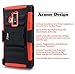 Coolpad Rogue Case, Nagebee - Heavy Duty Hybrid Armor Dual Layer Rhino Kickstand Belt Clip Holster Combo Rugged Case for Coolpad Rogue (Holster Combo Red)