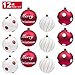 KI Store 12ct Christmas Polka Dot Ornaments 3.15-Inch Shatterproof Tree Balls Red and White Polka Dots for Xmas Tree Decoration