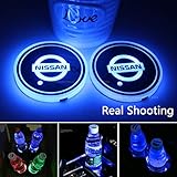 License plate frameX 2pcs LED Car Cup Holder Lights for Nissan, 7 Colors Changing USB Charging Mat Luminescent Cup Pad, Nissan LED Interior Atmosphere Lamp Accessories