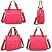 ZYSUN Tote Bag,Nylon Lightweight Handbags for Women with Multi-Pocketed by (2-Bright Pink)