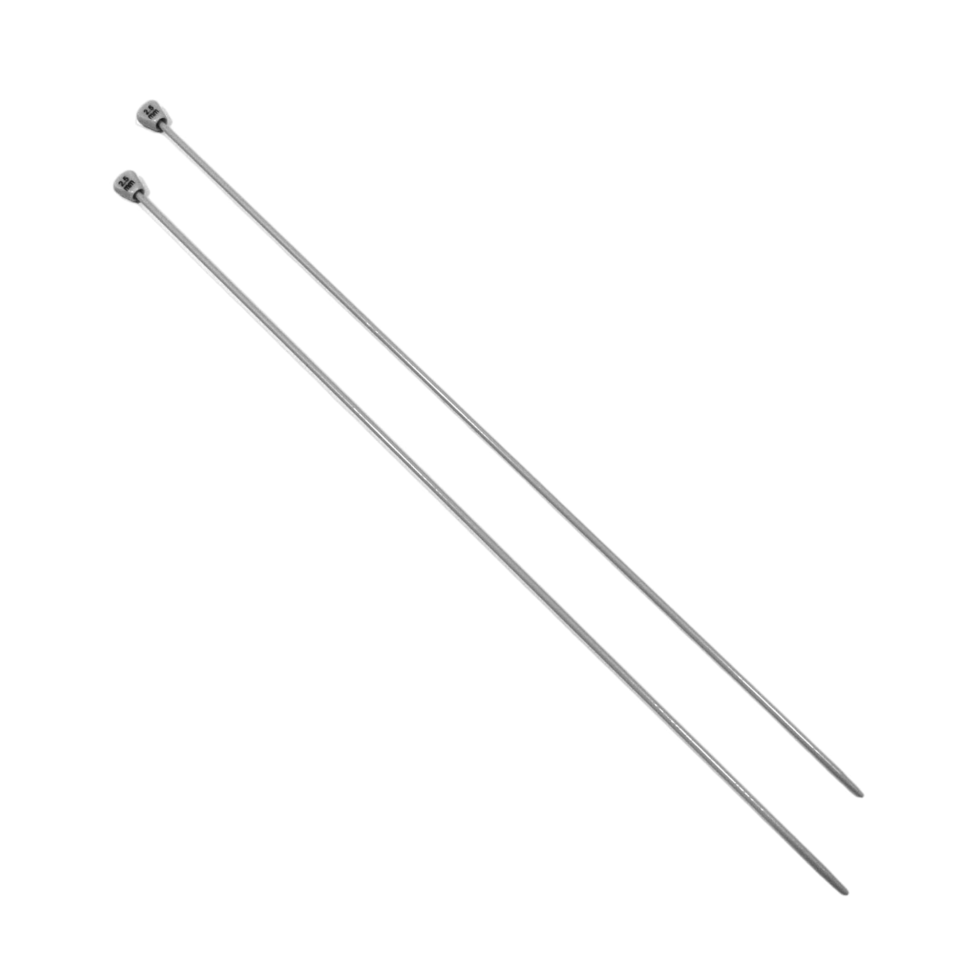 JYC CREATIVE Pair of Knitting Needles 2.5 mm x 35 cm, Long Needles with Ergonomic Grip Grip Handle, Ideal for Knitting Projects, Suitable for Beginners and Experts (1 Pair, 2.5 mm x 35 cm)