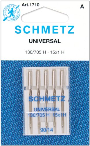 25 Schmetz Universal Sewing Machine Needles 130/705H 15x1H Size 90/14