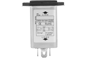 Kadimendium CW2B-10A-T (001) EMI Power Filter with Socket 2-in-1 Single Safety Power Filter Power EMI Filter Power Line Noise Filter 125/250V Power Line EMI Filter