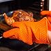 Homitt BBQ Grilling Gloves, Silicone Heat Resistant Oven Mitts & Hot Pads, Insulated &Waterproof, Hand Protection, Home Kitchen Accessories for Cooking, Baking, Smoking & Potholder (M)