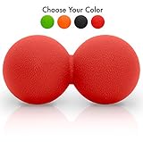 Double Lacrosse Style Massage Ball ( Peanut ), Red - with Bonus eBook