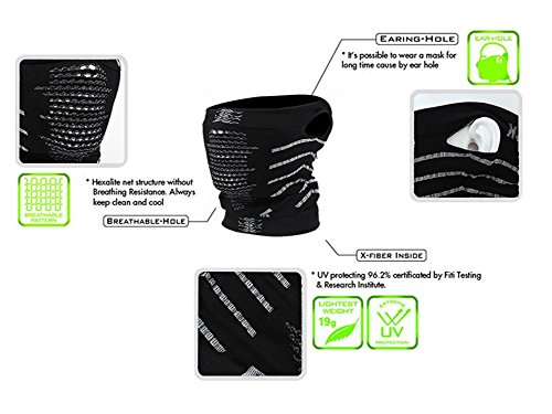 Lorsoul Outdoor Face Mask Balaclava - Multifunctional Seamless Headwear Neck Warmer for Men Women Winter Warm Motorcycle Hiking Running Cycling Ski Snowboard (Black) - Thumbnail 2
