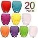 Flying Chinese Sky Lanterns 20 Pack 100% Biodegradable Eco Friendly and Fully Assembled Romantic Night Blue Red and Other Mixed Colors for Party Sea Beach Vacation Holiday