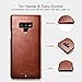 ICARER Galaxy Note 9 Case, Genuine Vintage Leather Side Open Case in Slim Thin Design, Flip Folio Style Cover Compatible for Samsung Galaxy Note 9 (2018) - Brown