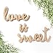 Ling's moment Sparkly Rose Gold Glitter Love is Sweet Freestanding Wooden Letters for Wedding Engagement Party Baby Shower Anniversary Dessert Display Cupcake Table Decor