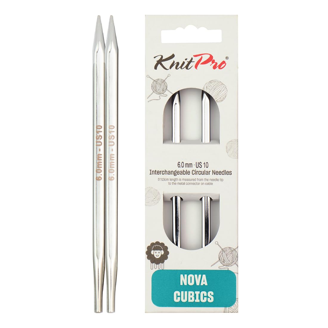 KnitPro Nova Cubics Interchangeable Circular Needles 4" (10cm) | 6.00mm — image 1