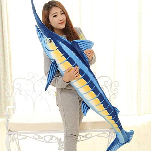 YACAOS Ornaments Pillows Simulation Tuna Doll Doll Home Decoration Pillow Birthday Gift For Men And Women, Blue Fish 160Cm