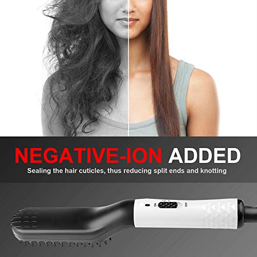 Beard Straightening Comb, Beard Straightener Brush for Men, Multifunctional Electric Ionic Hair Straightener Hot Quick Styling Comb for Beard, Curling Iron with Dual Voltage 110-240V Great for Travel